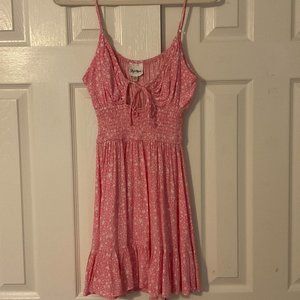 Sky to Moon Pink Star Mini Dress with Cutout & Tie Front